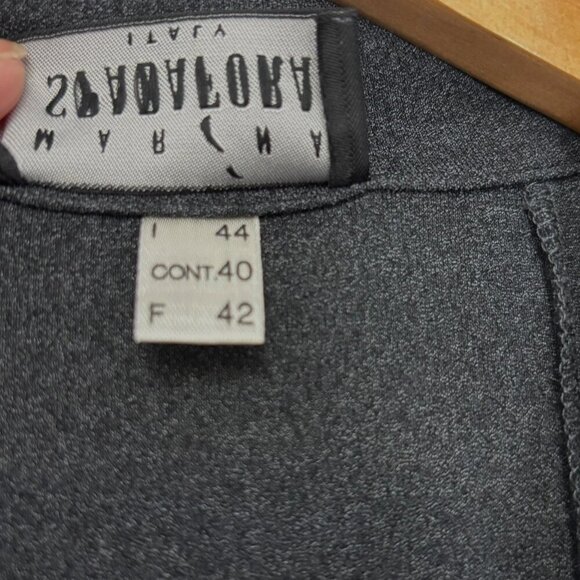 MARINA SPADAFORA Italy Shirt Dress NWT Dark Charcoal 4 Button Cuff Size 8 Med - Picture 7 of 8